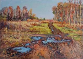 Near A Sand-pit beyond Hrdek Village, 2008, oil on canvas panel (50x70) 