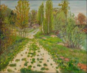 Beyond Osteany towards Chrudim, 2008, oil on canvas panel (50x60)