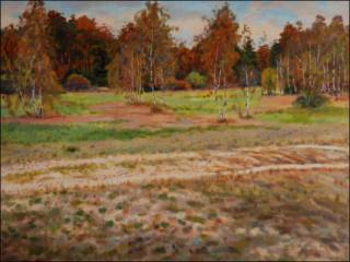 Coloured Birches near A Sand-pit beyond Hrdek, 2009, oil on canvas panel (60x80) 