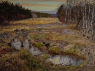 Winter without Snow by The Horeck Sand-pits in front of Bohdane, 2012, oil on canvas panel (60x80) 