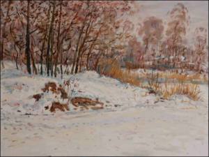 Winter Sand-pitside beyond Hrdek, 2010, oil on canvas panel (60x80) 