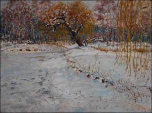 Winter Willows next to A Pond beyond Bohdane, 2010, oil on canvas panel (60x80) 